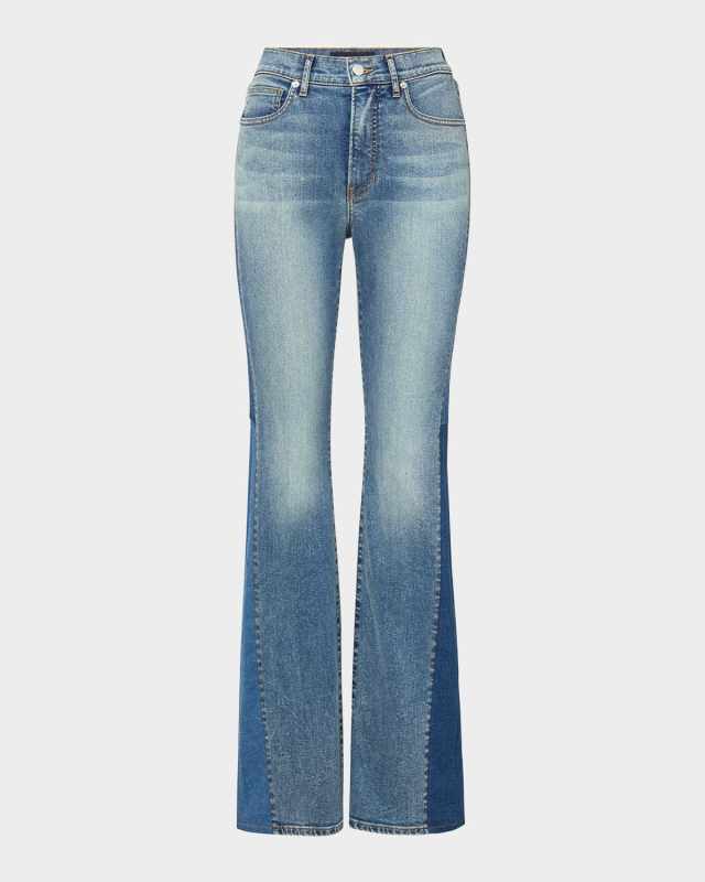 Beverly High-Rise Skinny Flare Patchwork Jeans